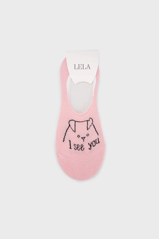 Lela Desenli Yumuşak Pamuklu Örme Babet Kadın Çorap 0070005 AÇIK PEMBE