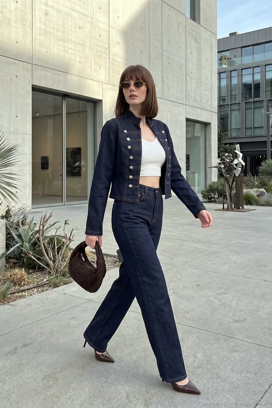 Pamuklu Yüksek Bel Bol Paça Jeans Kadın Kot Pantolon 7031006 KOYU MAVİ