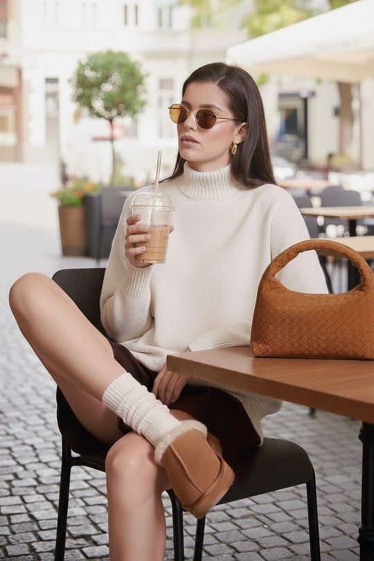 Premium Oversize Fit Balıkçı Yaka Yumuşak Dokulu Triko Kadın Kazak 680KZ00469 TAŞ