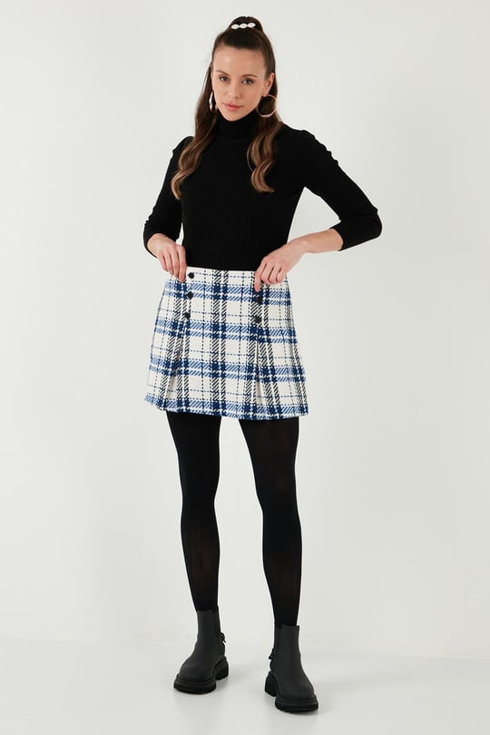 Regular Fit Kışlık Tüvit Mini Kadın Şort Etek 611ET0020 SAKS