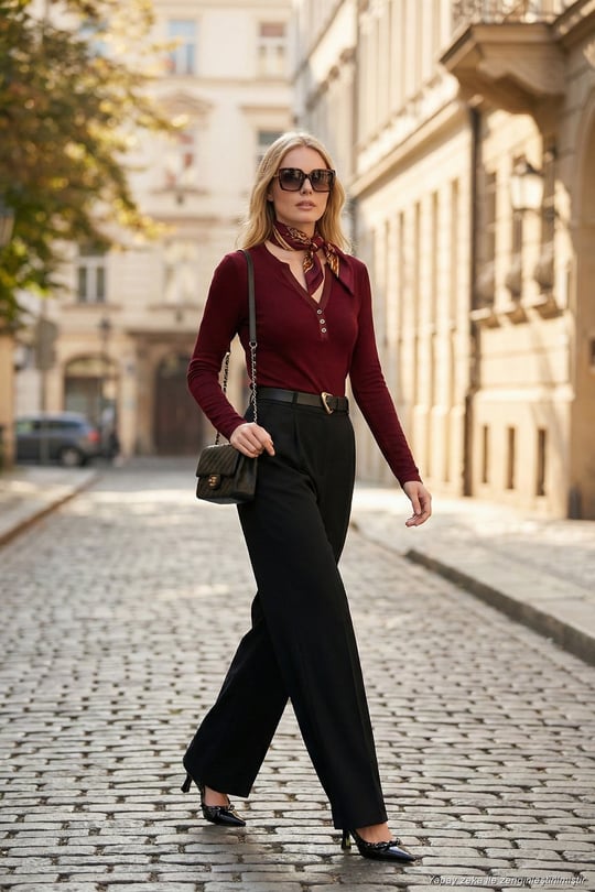 Regular Fit Yüksek Bel Düz Paça Kadın Pantolon 6923875 SİYAH