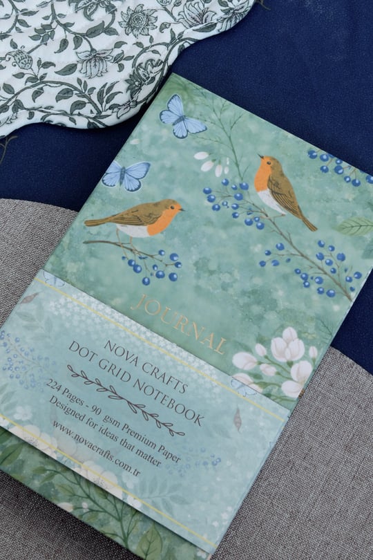 Nova Crafts Bahar Kuşları Journal Noktalı Defter