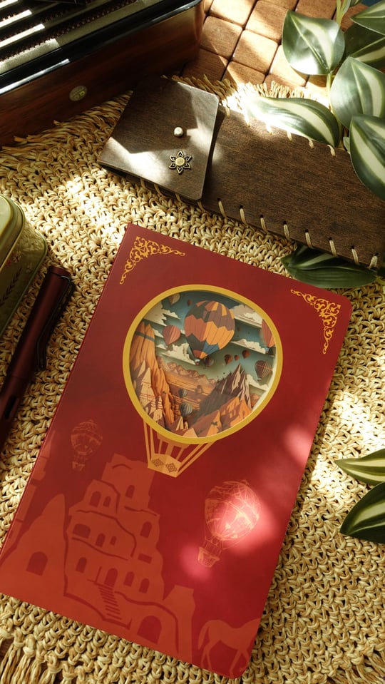 Nova Crafts Diorama 3D Katmanlı Defter Kapadokya Balonları Temalı Noktalı Defter 80 Yaprak A5