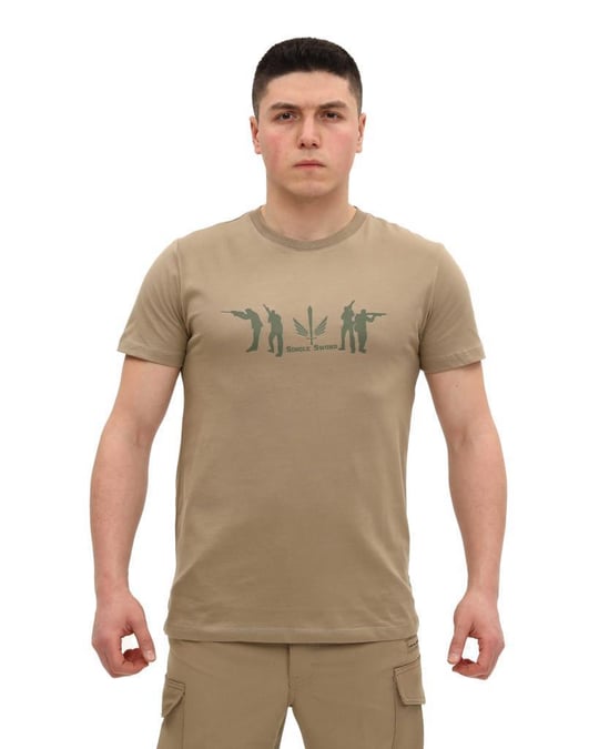 Single Sword Bisiklet Yaka Kısa Kollu Baskılı Kadın&Erkek T-Shirt 