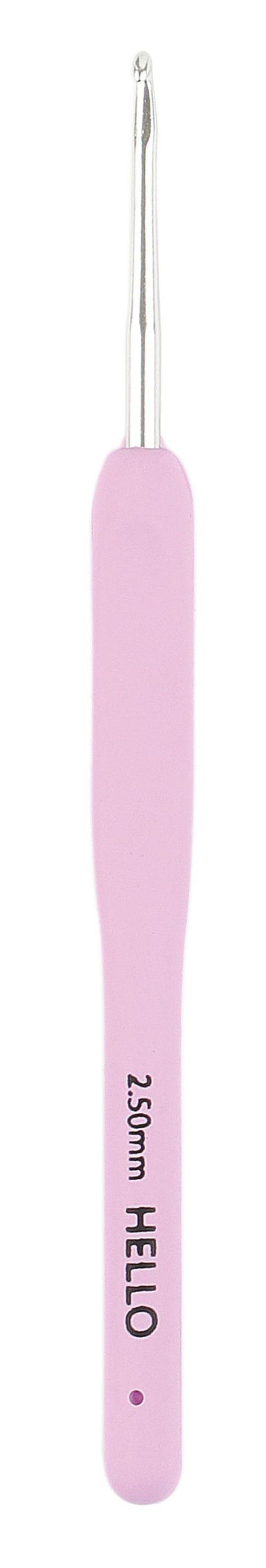 Hello Silikon Saplı Tığ, Örgü Tığı, Pembe, 2.5mm
