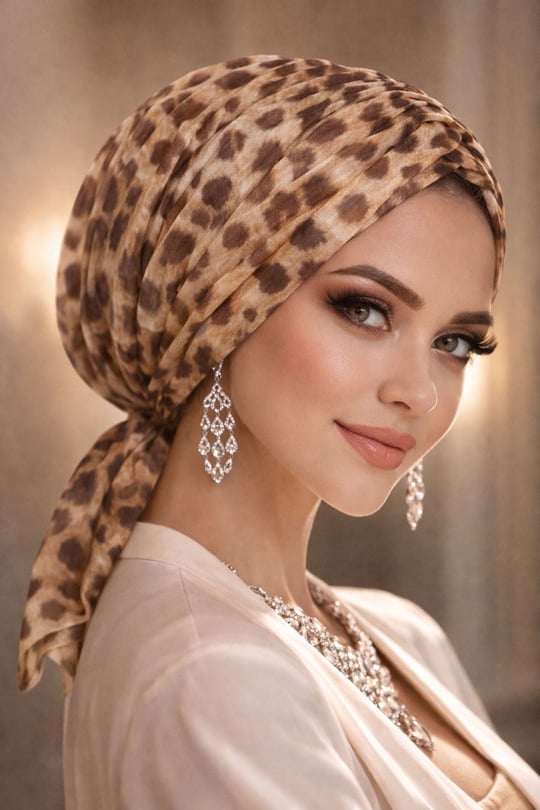 Bej Leopar Tokalı Bone