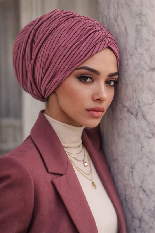 Gülkurusu Çizgili Büzgülü Salaş Bone