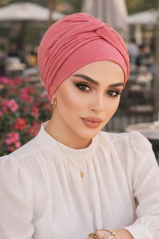 Gülpembe Burgu Detaylı Bone