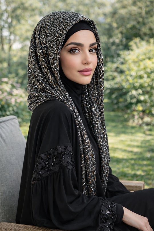 Antrasit Payetli Abiye Başlık