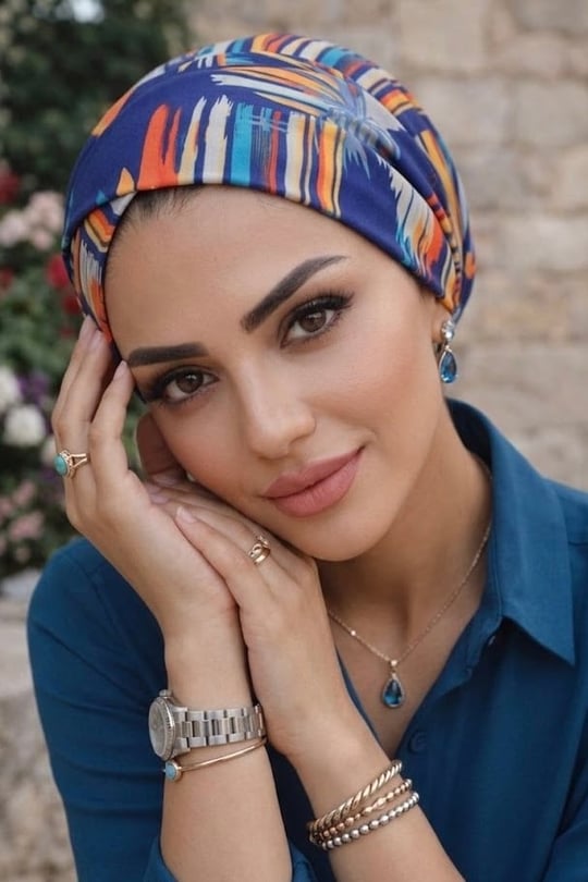 Lacivert Suluboya Desen Çapraz Bone