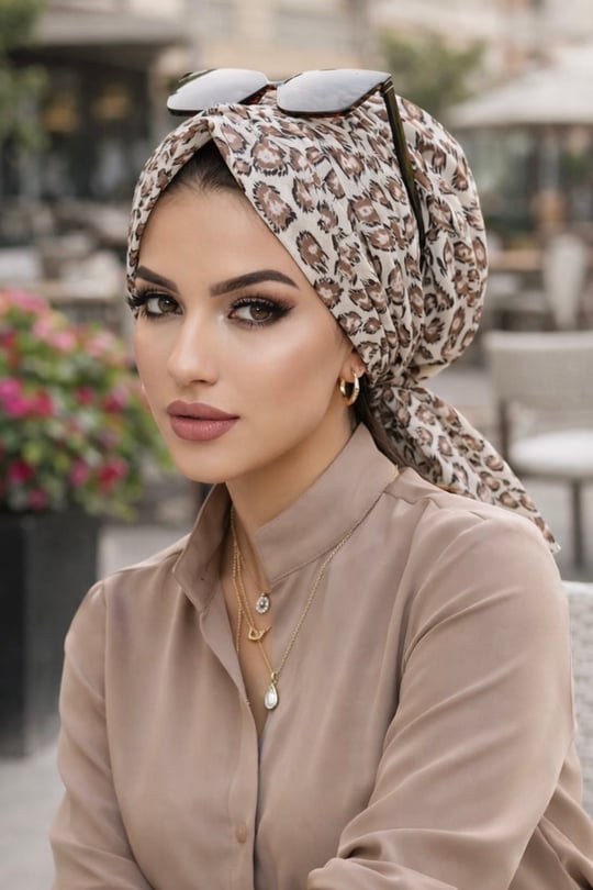 Leopar Desenli Tokalı Bone
