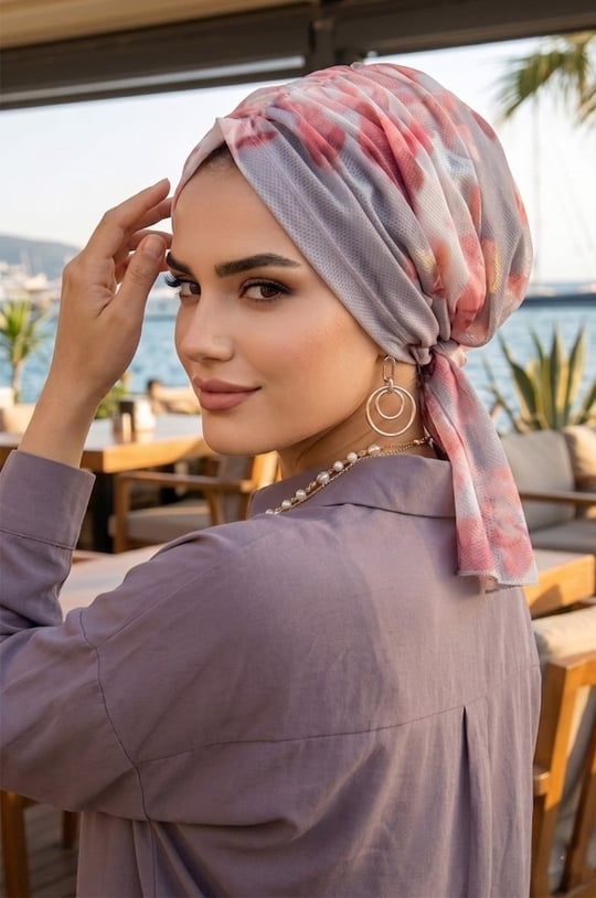 Pudra Gri Desenli Tokalı Bone