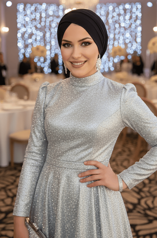 Siyah Abiye Tül Çapraz Bone / Abiye Üstüne kullanılabilir