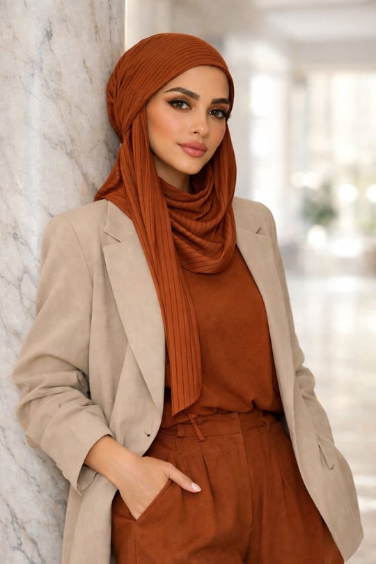 Taba Çizgili Bandana Bone Şal