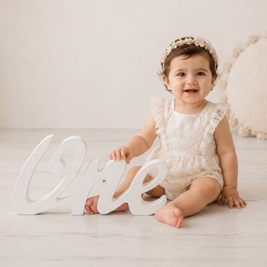 Beyaz Ahşap ONE Yazısı – 1 Yaş Doğum Günü Fotoğraf Çekim Dekoru | Cake Smash Dekorasyonu | Ahşap Fotoğrafçılık Propsu