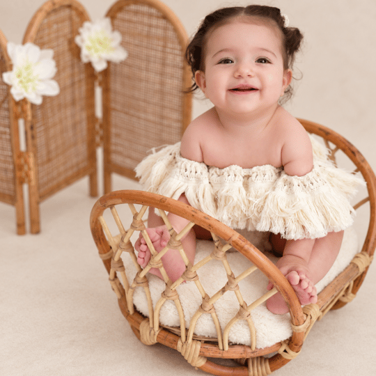 Ivy Bed – İthal Rattan El Yapımı Bebek Yatağı (Yenidoğan Çekim & Dekor)