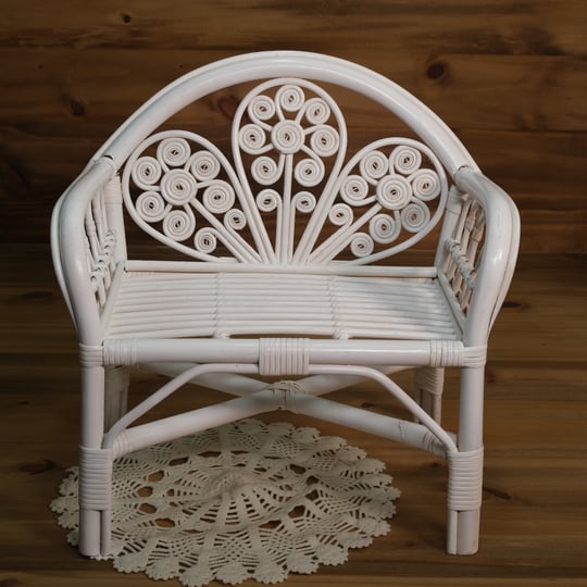 GIOVANNI CHAIR – İthal Rattan El Yapımı Fotoğraf Sandalyesi (Natural & White)