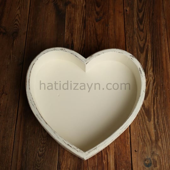 Kalp Kase Kırık Beyaz