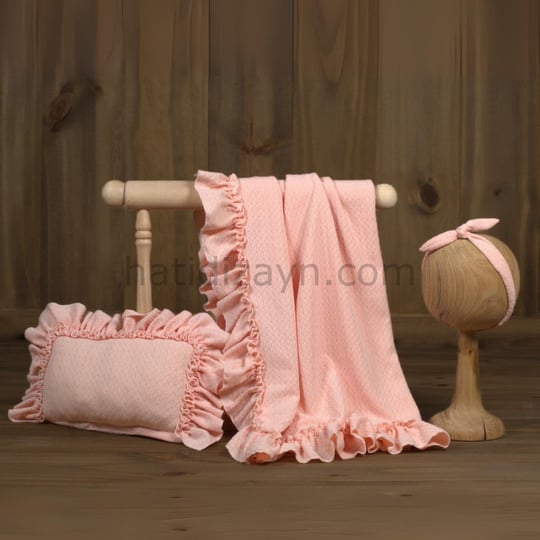 Somon Renk Fırfırlı Wrap Set