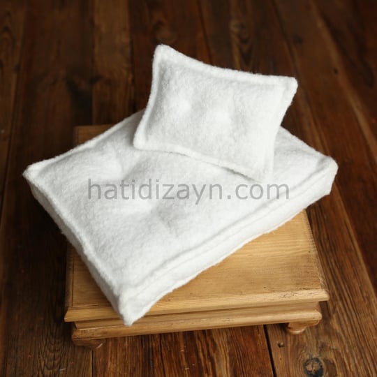 Teddy Beyaz Döşek Set