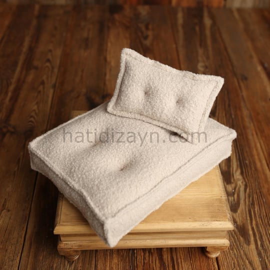 Teddy Ekru Döşek Set