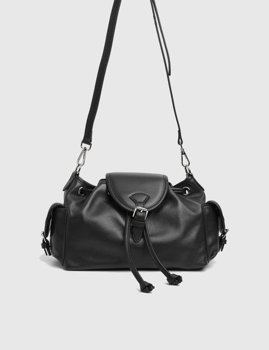 Albano Black Patent Leather Women's Shoulder Bag - İLVİ