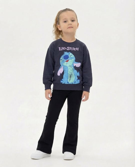 10007 Lilo Stich Baskılı Sweat Üç İplik Şardonsuz FM