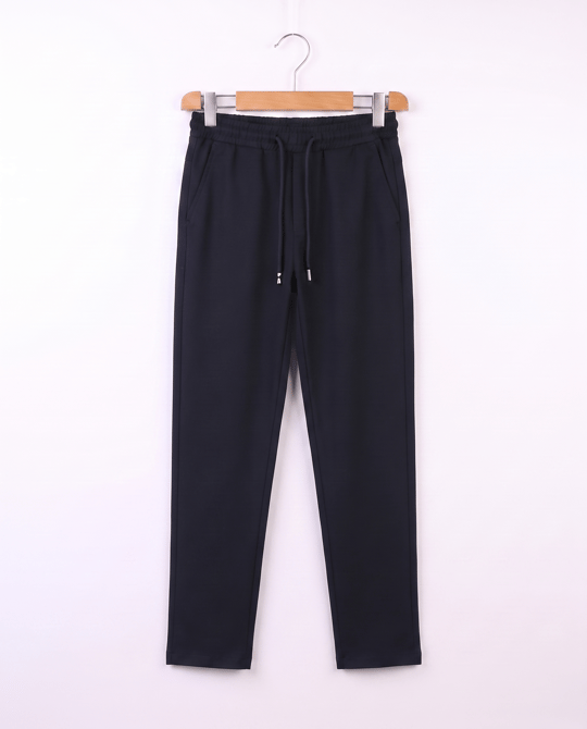 1807-1 Beli Lastikli Keten Okul Pantalonu (7-11 Yaş) LACIVERT