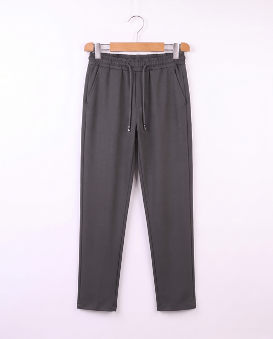 1807-2 Beli Lastikli Keten Okul Pantalonu (12-16 Yaş) GRİ