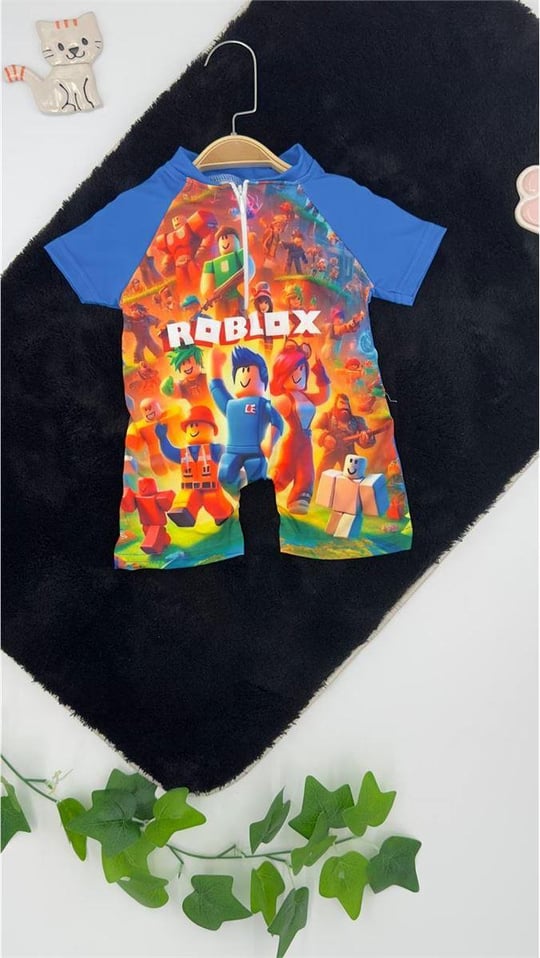 20025-17 Robloks Fermuarlı Mayo MAVİ