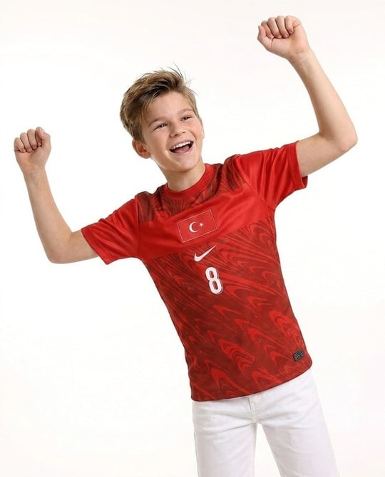 2105 Türkiye Çocuk Forma T-shirt 8 Numara A.G KIRMIZI