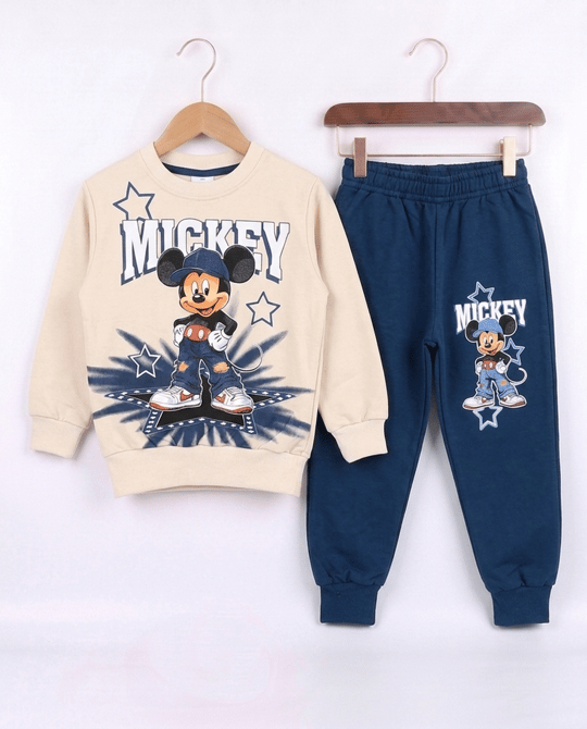 261067 Mickey Mouse Baskılı Takım LACIVERT