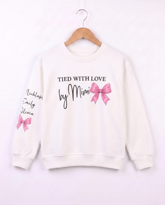 26644 Tied White Love Baskılı Sweat BEYAZ
