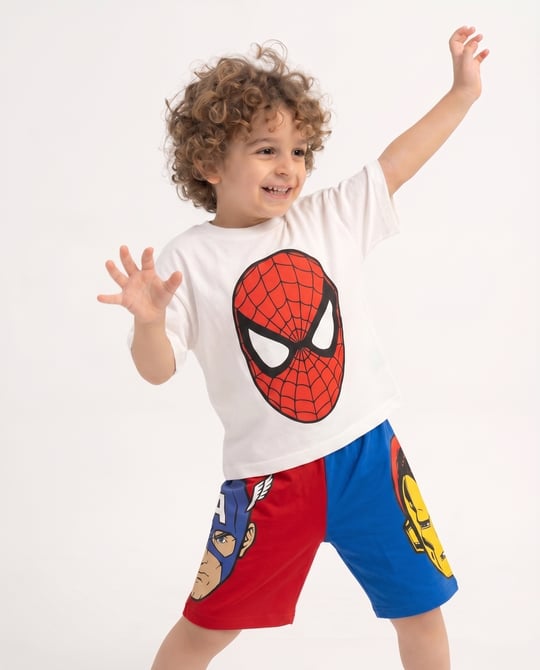 3004-1 Spiderman Erkek Çocuk Takım BEYAZ
