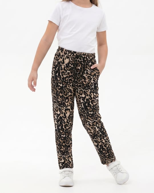 420396 Leopar Desenli Bürümcük Kumaş Tek Alt SİYAH