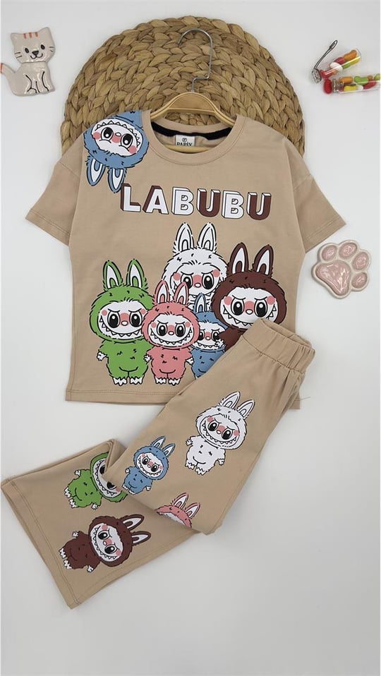 5025-4 Labubu Karakterli Kız Takım TAŞ