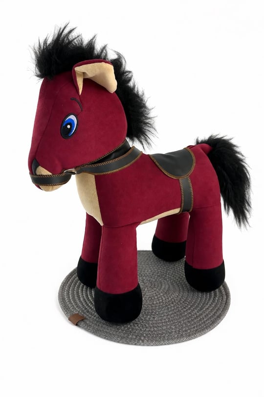 9901 Peluş At Oyuncak 40*40 Cm-BORDO