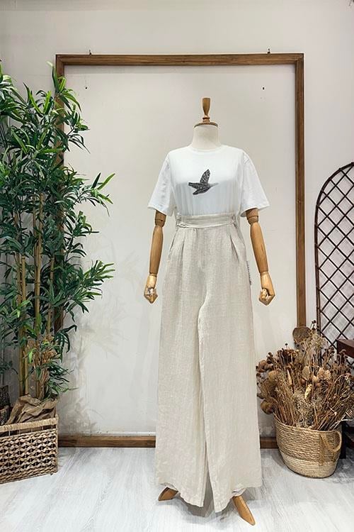 İTHAL KETEN PANTOLON Bej