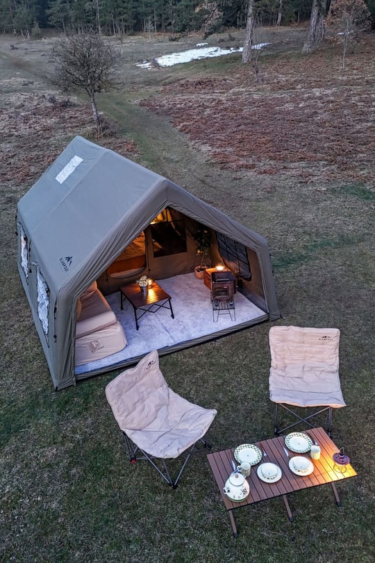 Lodge Teleskopik Ayaklı Kamp Masası 86x60x42-63 cm