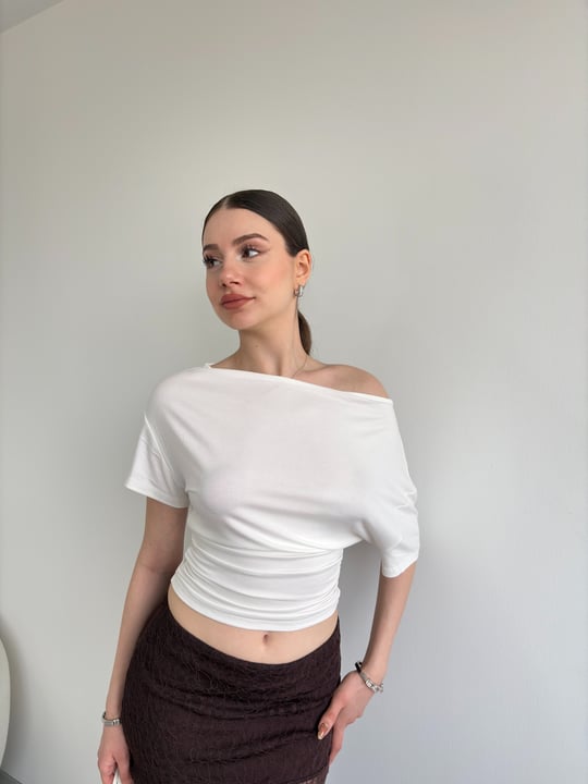 Bel Büzgülü Basic Tshirt