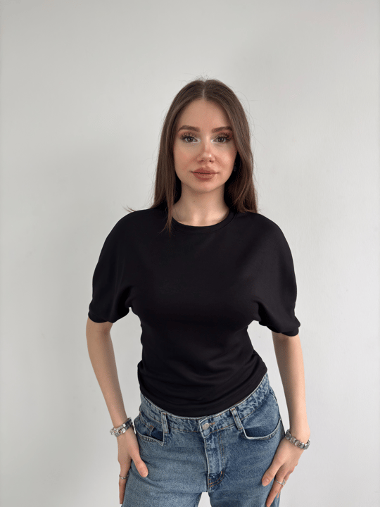 Bel Oturtmalı Basic Tshirt