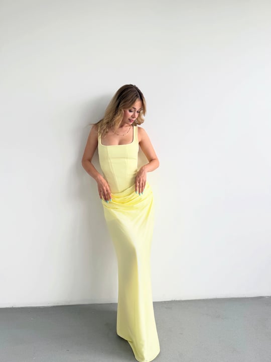 Premium Drape Detay Maxi Elbise