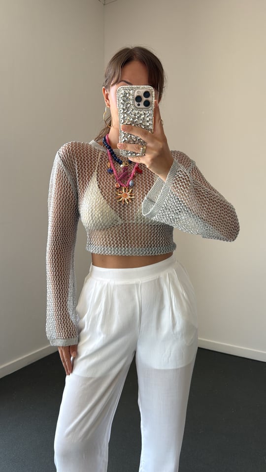 Becca Silver Metalik Örgü Triko