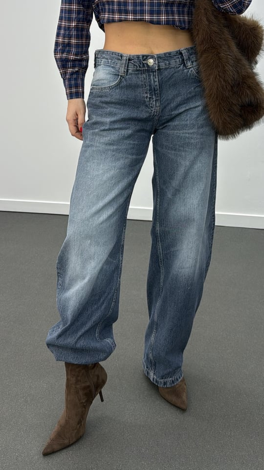 Messy Kot Vintage Yıkama Baggy Jeans