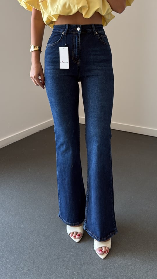 Nrf Orta Kot Extra Yüksek Bel Full Likralı Flare Jeans