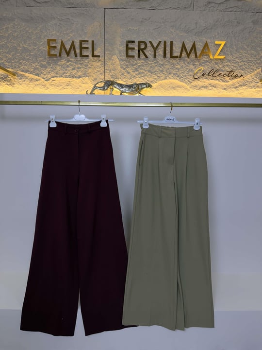 Bordo Kumaş Pantolon 
