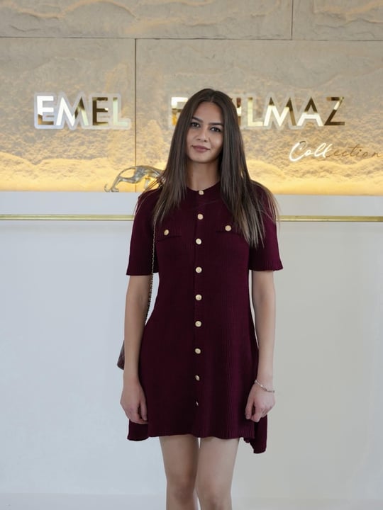 Bordo Triko Örme Elbise