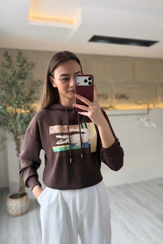 LCS Kapüşonlu Sweat Kahve