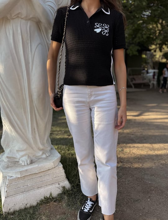 Beyaz Paçası Kesik Denim