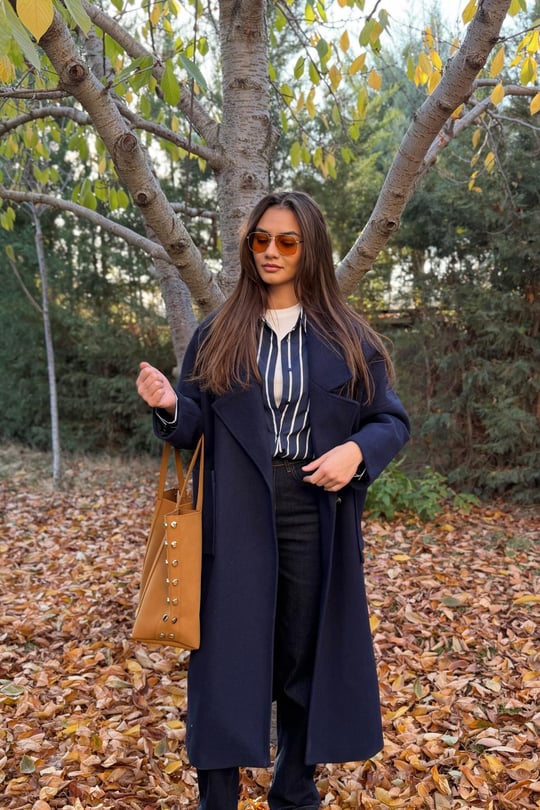 ms. lacivert kaşe kaban